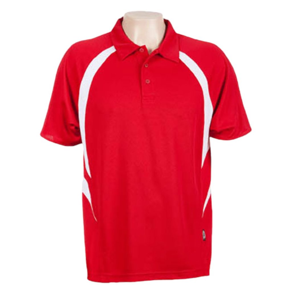 Aus Spirit Liberator Mens Polo (336) KoolDri Poly Casual Work Red/White BNWT - Picture 1 of 6